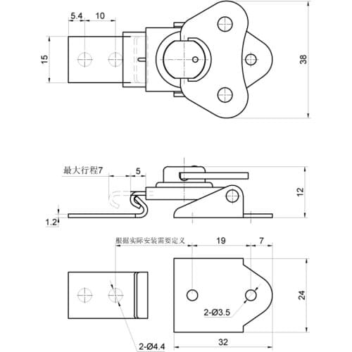 Stainless Steel 60mm Long Swivel Eye Hasp Door Latch Curtain Lock Silver