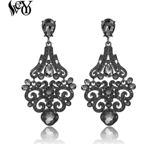 VEYO Luxury Earrings Full of Rhinestone Crystal Drop Earrings Long Earrings For Woman High Quality