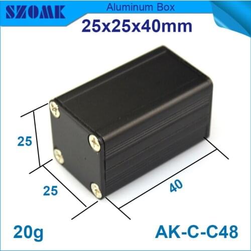 1 piece small black aluminium housing enclosure for electronics with powder coating 25*25*40mm
