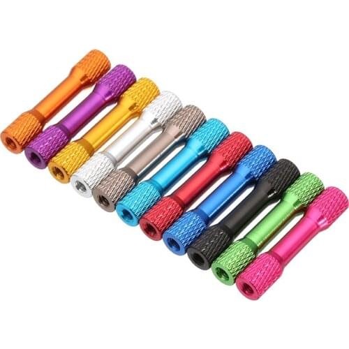 10Pcs/Set M3AR5 M3 30mm Aluminum Alloy Knurled Standoff for FPV RC Multicolor Colorful Purple Red Green Black Pink