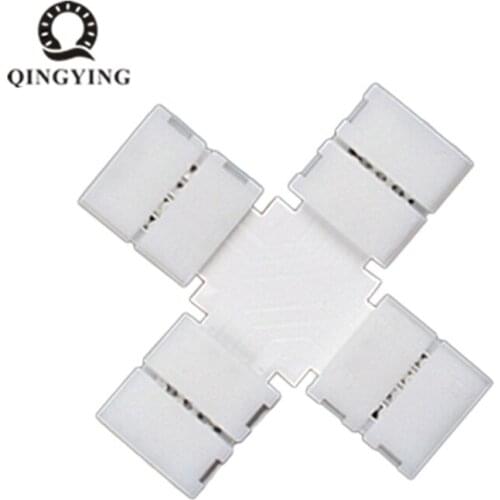 10pcs 10mm 4Pin X Shape Splitter Connector, 5050 RGB LED Strip Connector