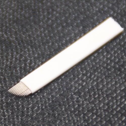 100pcs 0.25mm Microblading 14pin Shape Tattoo Permanent Makeup Manual Eyebrow Needle 3D Embroidery 14 pins Black Blades