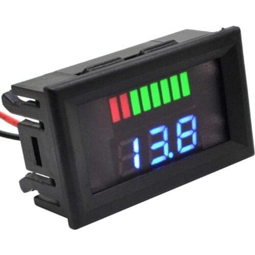 12V-60V Car Marine Motorcycle LED Digital Voltmeter Meter Battery Gauge DC Lead-acid Digital Capacity Indicator Tester Charge