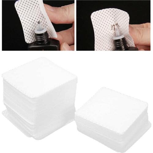 200pcs Eyelash Glue Bottle Nozzle Cotton Pad Eyelash Extension Glue Wiping Makeup Cotton