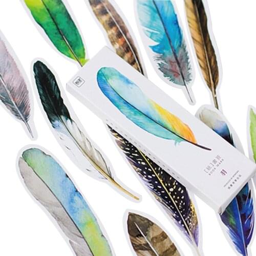 30Pcs/lot Feathers Bookmark Flying Bird Message Card Book Holder DIY school supplie papelaria kids gifts