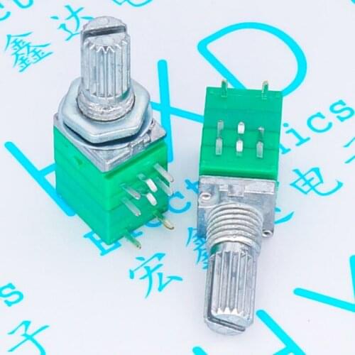 5pcs/lot 8 foot RV097NS B10K dual potentiometer band switch sound/amplifier/seal potentiometer