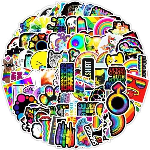 101pcs Colorful Rainbow Style Graffiti Scrapbook Stickers for Notebook Libretas Laptop Bike Helmet Aesthetic Waterproof Sticker