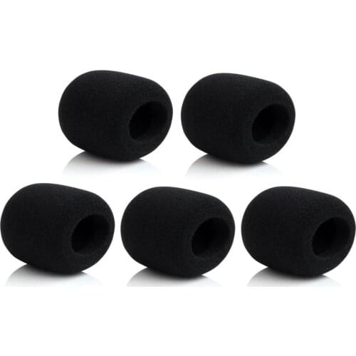 Bolymic Microphone Windshield Cover Sock Mic Windscreen Sponge Handheld Black 5 Pack