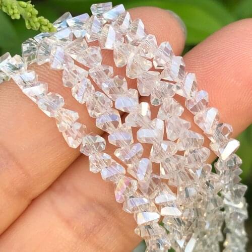 3x4mm White AB Clear Triangle Rondelle Austria Crystal Glass Bead Loose Spacer Beads For DIY Bracelet Jewelry Making Accessories