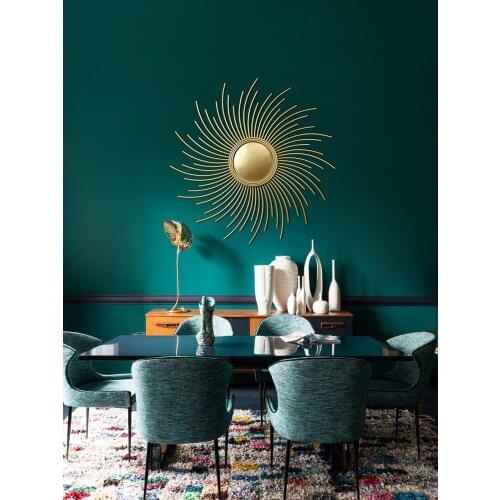 European Luxury Wrought Iron Round Wall Sticker Artwork Home Livingroom Wall Mural Decoration Store Lobby Wall Hanging Ornaments