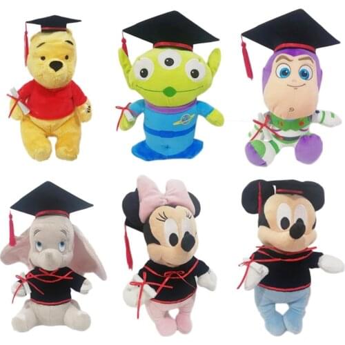 Graduation Toys Elephant Buzz Lightyear Alien Bear Mouse Graduation Dolls for Students Classmates