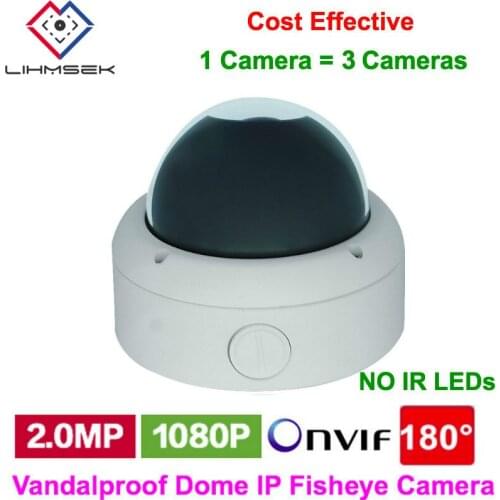 Lihmsek High Resolution 180 Degree 2.0 Megapixel 1920(H)*1080(V) 1080P HD IP Network Fisheye Camera CCTV Products