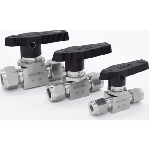 1/8" 1/4" 3/8" 1/2" 3/4" 3/4/6/8/10/12-20mm OD Tube Compression Ball Valve 304 Stainless Stel 915 PSI Water Gas Fuel Oil