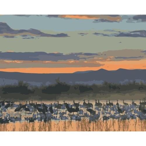 MaHuaf-j423 wildlife national cranes Set for drawing by numbers art animal pictures for living room home decor