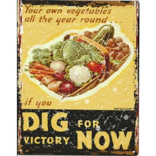 DIG FOR VICTORY METAL SIGN VINTAGE STYLE Wartime,pub,shop,cafe,ww11,nostalgia