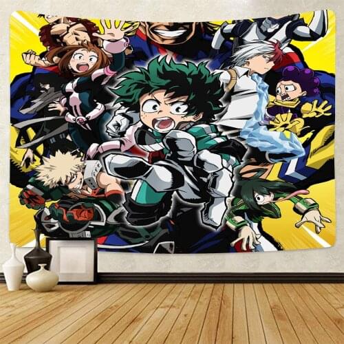 My Hero Academia Tapestry Anime Wall Hanging Home Decor Birthday Party Theme Tapestry Outdoor Camping Decorating Tapestries