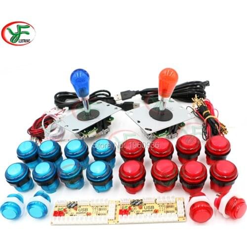 Zero Delay Arcade kit DIY Joystick Controller With Oval ball 4/8 Way Joystick 5V LED Push Button For PC Raspberry pi 1 2 3