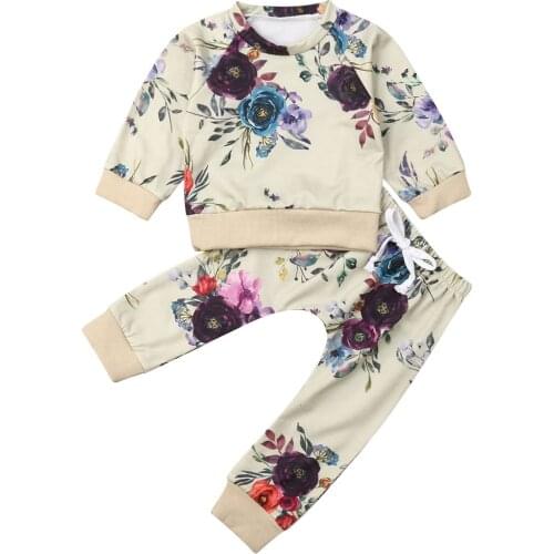 Baby Clothes 2019 Toddler Baby Girl Clothes Long Sleeve Flower Tops+Leggings Pants 2PCS Autumn Outfit