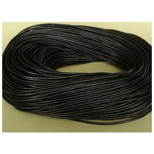 Wholesale Mixed Black Coffee brown 1 5mm real wax Round COW Genuine Leather Cord fhg3 Bracelet Necklace Cord DIY for jewelry