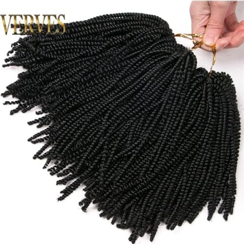 VERVES Nubian Twist Crochet Braids 8 inch 50 strands/pack black Synthetic curly Crochet Hair Extension For African Braids