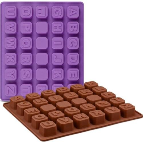 Silicone 26 Alphabets/Letters Chocolate Molds Jelly Ice Molds Cake Mould Bakeware D533