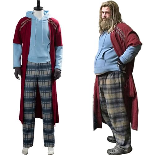 Fat Thor Cosplay Costume Full Set Adult Uniform Outfits Halloween Carnival Suit