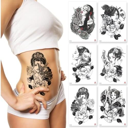Waterproof Temporary Tattoo Sticker Warrior Girl Flash Tattoos Beauty Portrait Angel Body Art Arm Fake Tatoo For Women Men