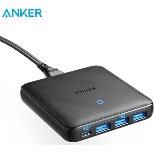 USB C Charger, Anker 65W 4 Port PIQ 3.0 & GaN Fast Charger Adapter, PowerPort Atom III Slim Wall Charger with a 45W USB C Port