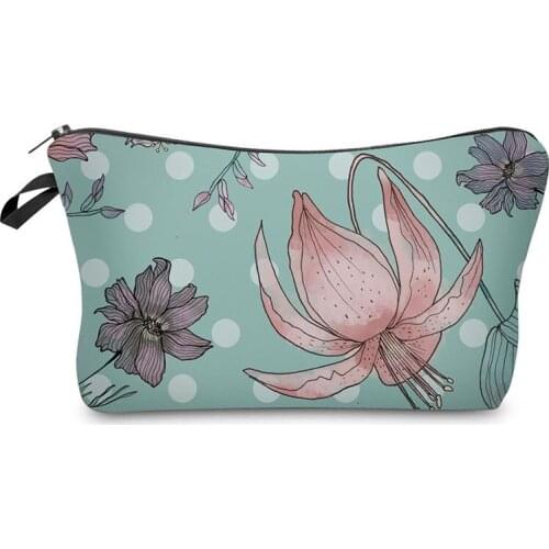 Floral prints Students Cosmetic Bag Multifunction Makeup Bag for ladies Make Up Organizer Travel Toiletry Storage Bag