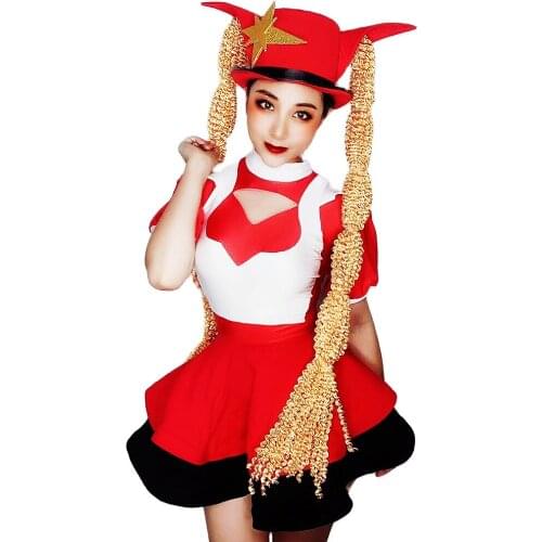 New Red White Black Stitching Women Short Dresses Hollow Out Ball Gown Nightclub Dance Show Wear Latin Dance Dress