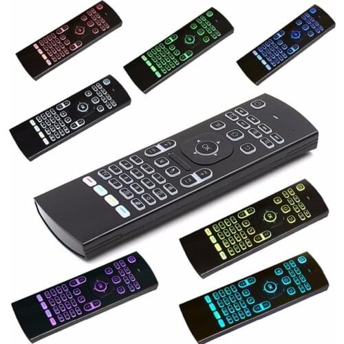 20pcs 7 Color Backlit MX3 I8 Mini Wireless Keyboard 2.4ghz English Fly Air Mouse Remote Control Android TV Box PK RII