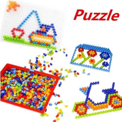 230PCS DIY Mosaic Picture 3D Puzzle Toy Children Composite Intellectual Educational Mushroom Nail Children Puzzle Game