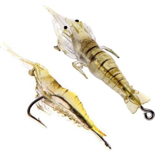 3Pcs 4.5cm 2g Baits Saltwater/Freshwater Shrimp Lure With Hook Fishing Mini Carp Winter Soft Bait 2021 Artificial Lure Fish F0D4