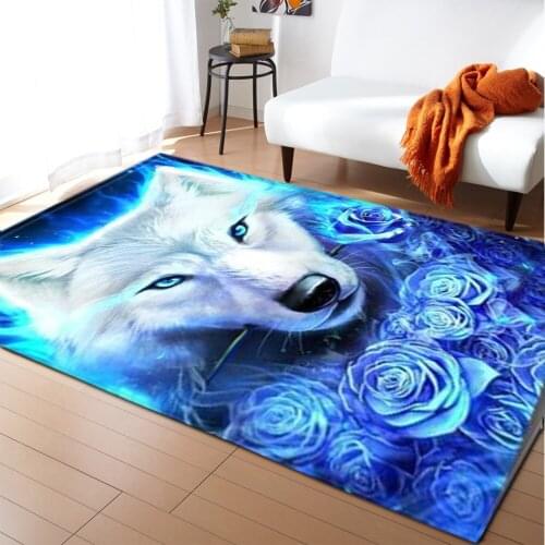 3D animal Wolf print living room rug childrens bedroom carpet decoration carpet childrens room floor mat foyer decorative mat