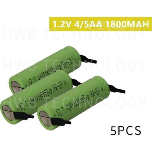 5 Pieces/lot KX Original New 1.2V 4/5AA 1800mAh Ni-Mh 4/5 AA Ni Mh Rechargeable Battery With Pins Free Shipping