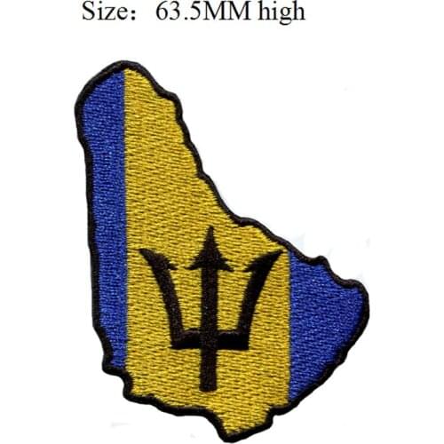 63.5MM high Barbados Flag Map patch of country insigne militaire/clothes brooch/pins for clothes