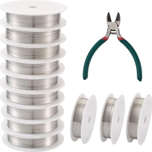 9rolls/set 0.3~0.5mm Iron Wire Metal String Thread For Beading DIY Chains Necklace Bracelet Jewelry Making Findings Accessories