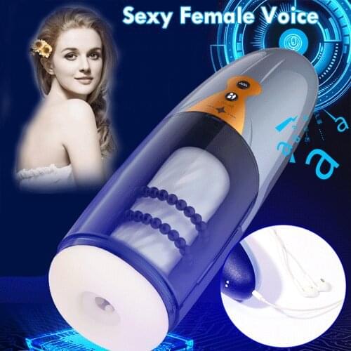 Automatic Telescopic Rotation Male Masturbator Cup Vibrating Sucking Vagina Real Pussy Adult Masturbator Blowjob Sex Toy for Men