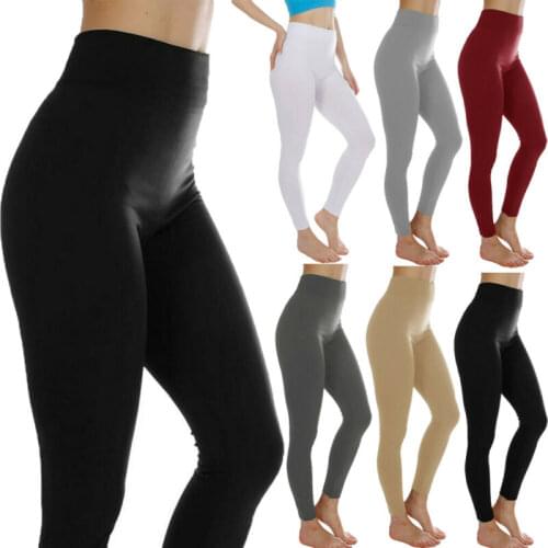 Autumn Winter Fashion High Waist Fitness Leggings Women Workout Push Up Running Workout Gym Trousers Solid Elastic Pants