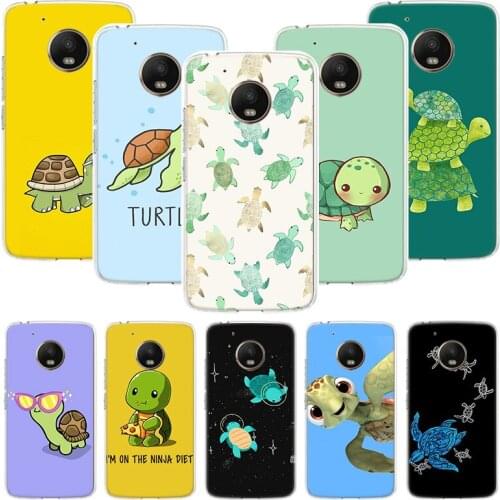 Cartoon Sea Turtle Tortoise Phone Case For Motorola Moto G9 G8 G7 G6 G5 E6 E5 E4 Plus Play Power One Action Macro Coque Cover Ca