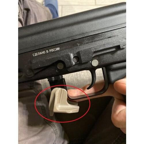 Black Tan Polymer Magazine Release Extension Plastic AKMR for Saiga Vepr Rifles & All AK47/74 Variants VI06024
