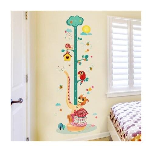 Child Height Wall Sticker Removable House Decoration Kids Room Measure Height Stickers Poster Animal DIY Baby Room Wall Decor