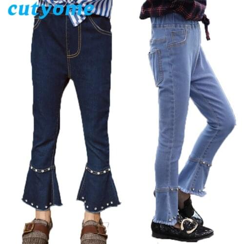 Children Jean Pants for Teenage Girls 7 8 9 10 12 13 14 Autumn Baby Girl Casual Flare Denim Trousers Toddler Kids Jeans Leggings