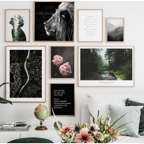 Nordic Plant Leaf Poster Anima Canvas Painting Forest Landscape Wall Art Pictures For Living Room Modern Decorative Prints