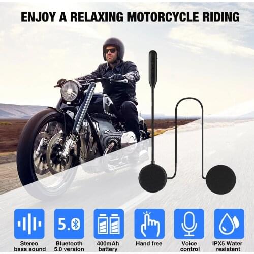 Kebidumei HM-1 BT 5.0 Motorcycle helmet headset wireless bluetooth headphone with FM headset stereo music A2DP speaker 400 mAh