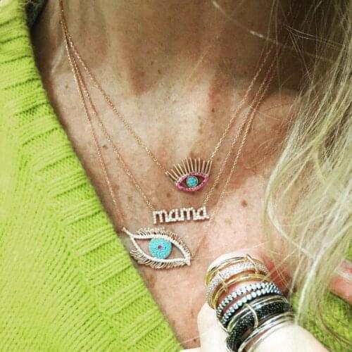 Collier Collares Maxi Necklace 2021 Mother Day Gift Cz Mama Letter Charm Dainty Unique Design S925 Thin Chain Necklace Jewelry