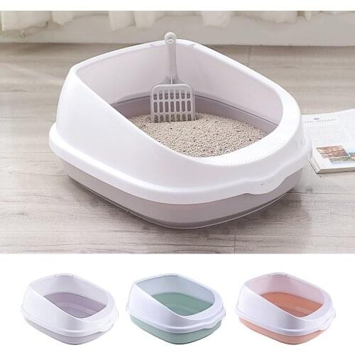 Pet Toilet Bedpan Anti Splash Cats Litter Box Cat Dog Tray with Scoop Kitten Dog Clean Toilette Home Plastic Sand Box Supplies