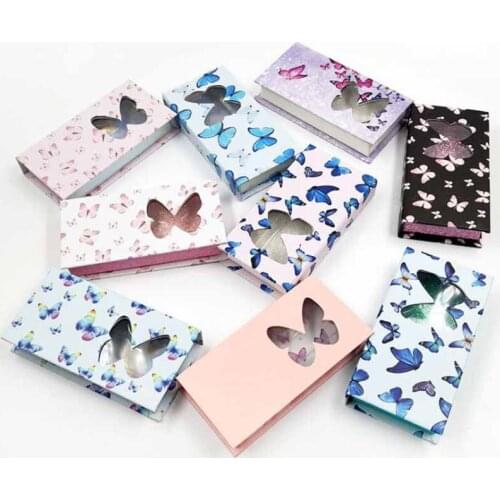 1pcs colorful Rectangular butterfly window eyelash box general false eyelash packing box a pair of eyelash mounting boxes