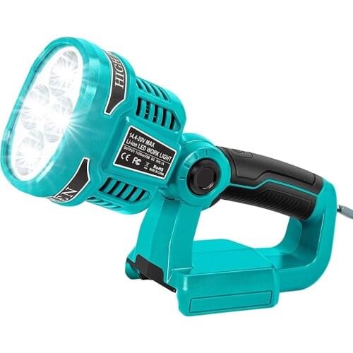 Use for Makita Li-ion Battery 14.4V / 18V Led Portable Spotlight Rechargeable Work Light Lantern with USB Charger for Phones