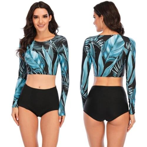 New Split Diving Bikini Slim Beach Swimming Suit 2021 Women Two Pieces Print Surfing Bathing Swimwear surfing sunscreen Swimsuit